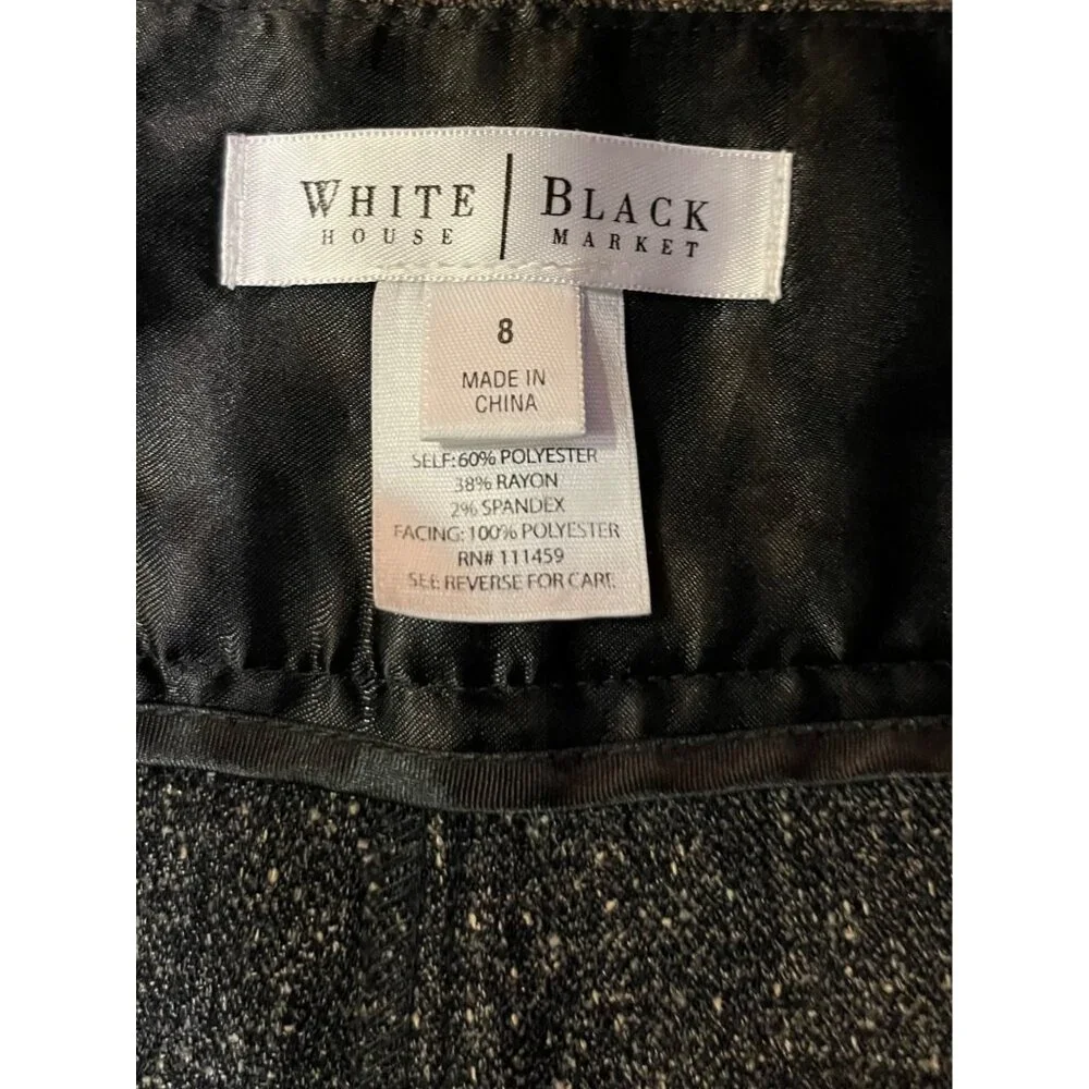 White House Black Market Womens 8 Used Black Gray Tweed Capri Pants - Picture 8 of 14